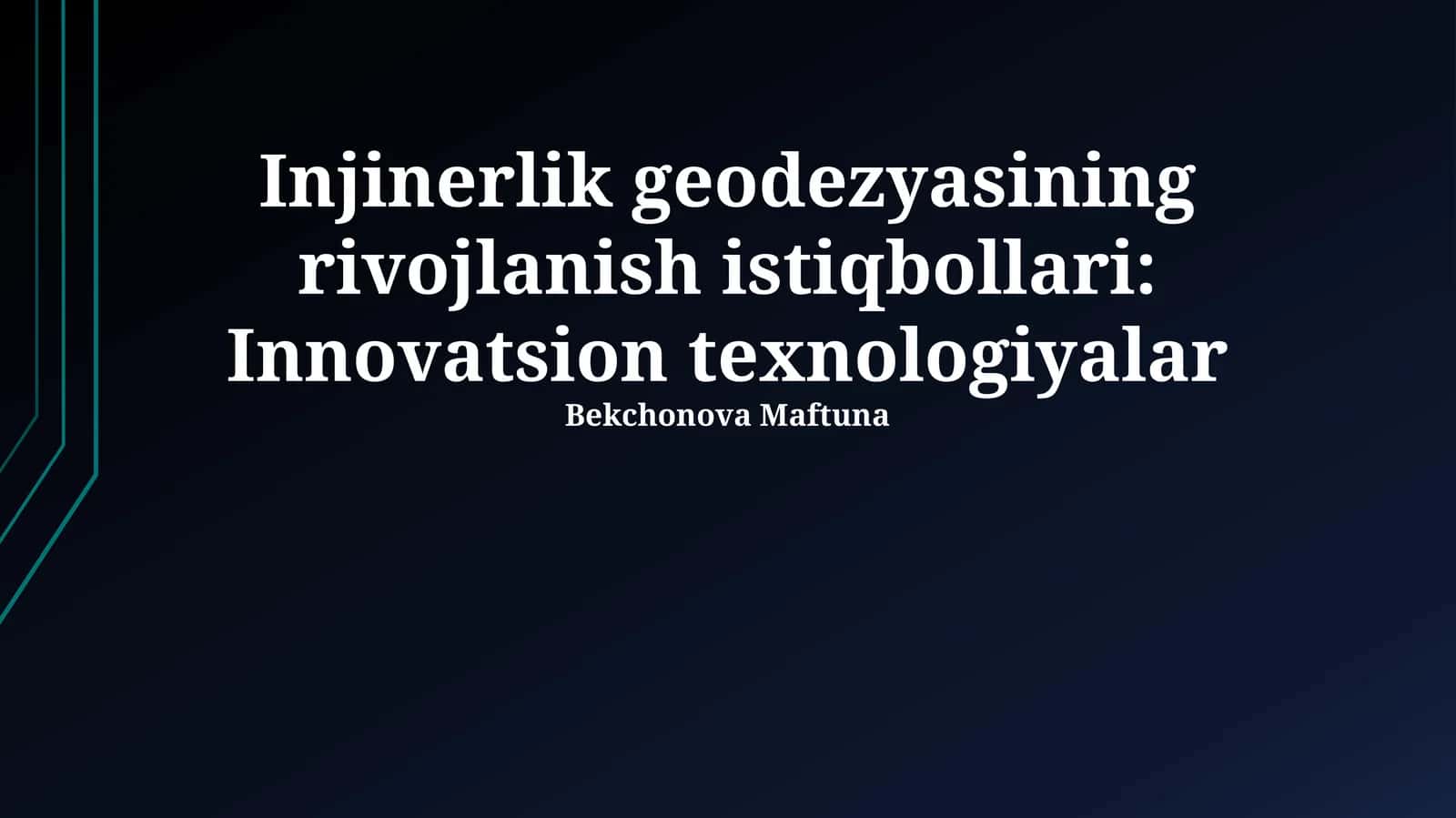 Innovatsion Texnologiyalar