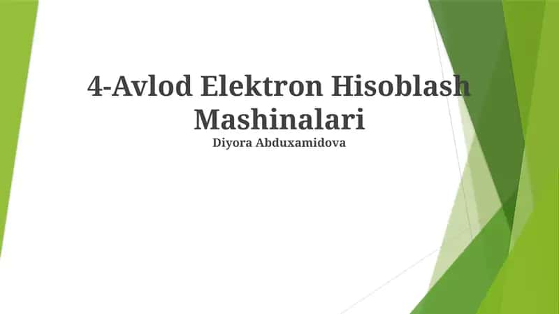 4-Avlod Elektron Hisoblash Mashinalari
