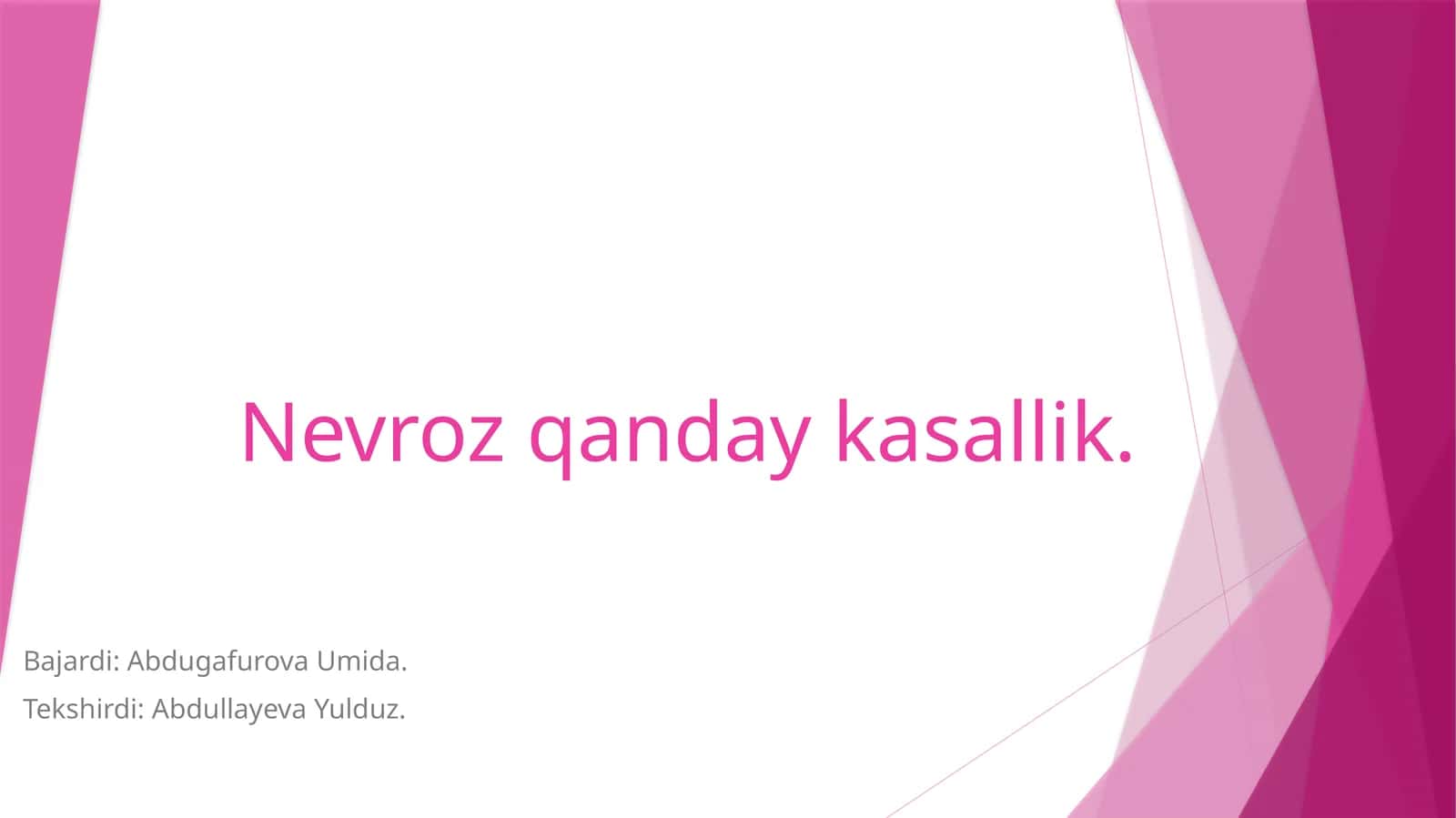 Nevroz qanday kasallik