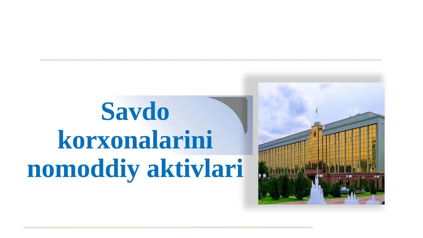 Savdo korxonalarini nomoddiy aktivlari