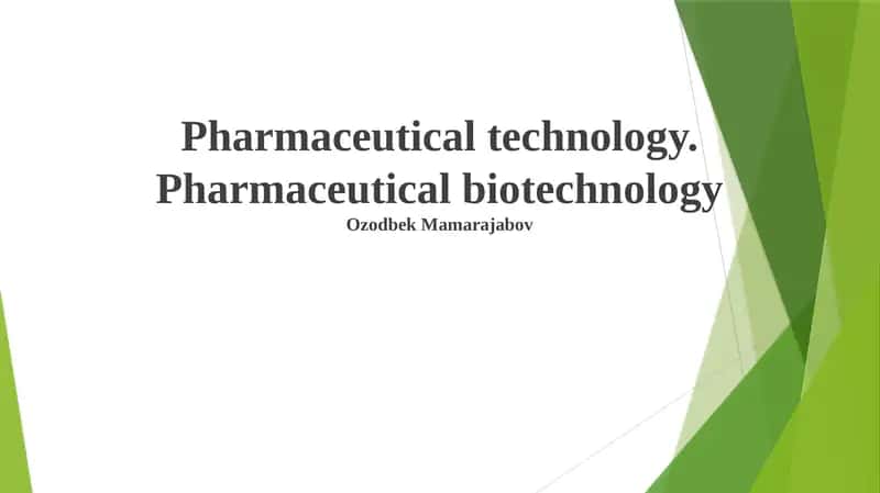 Pharmaceutical technology