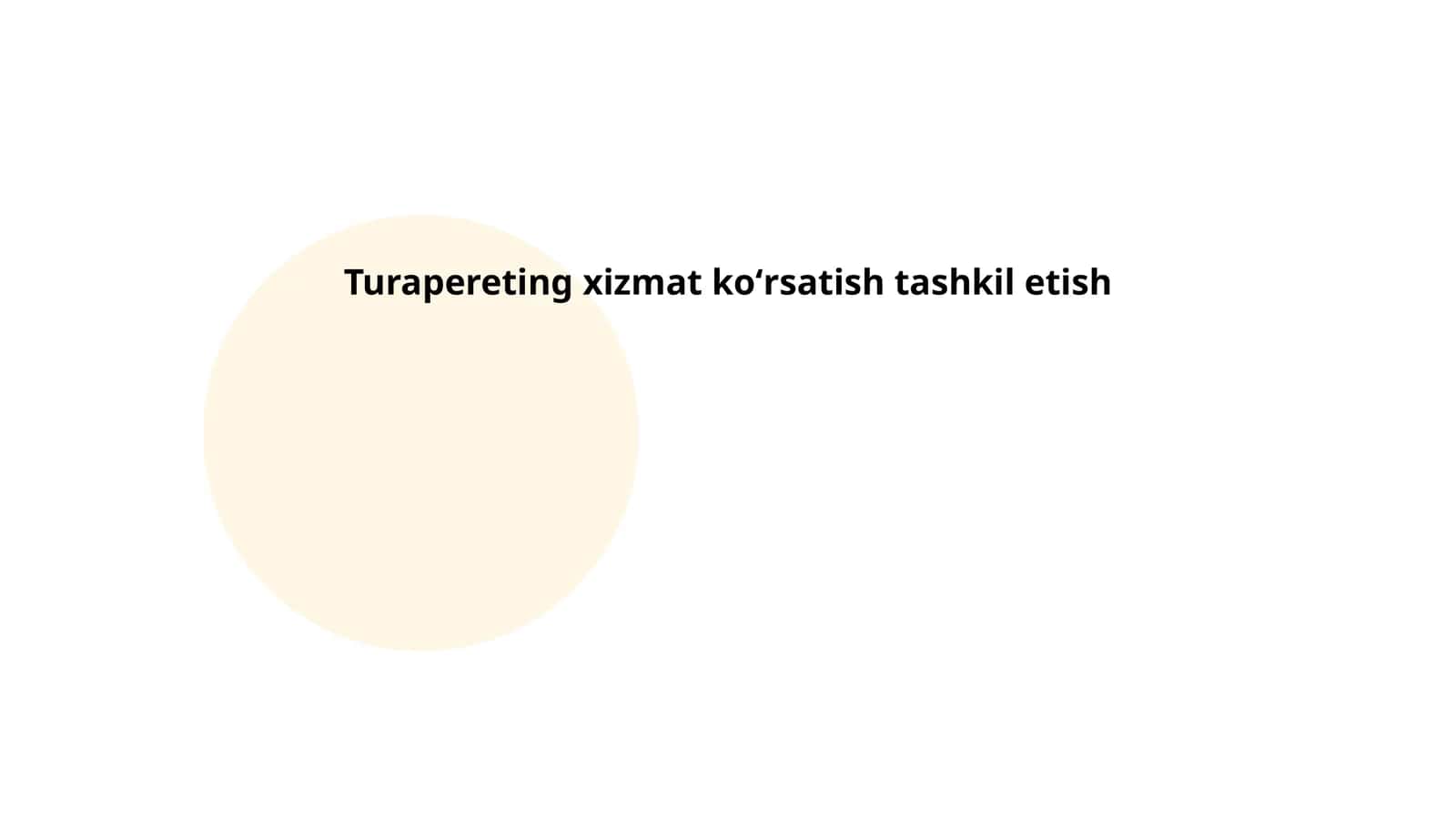 Turapereting xizmat koʻrsatish tashkil etish