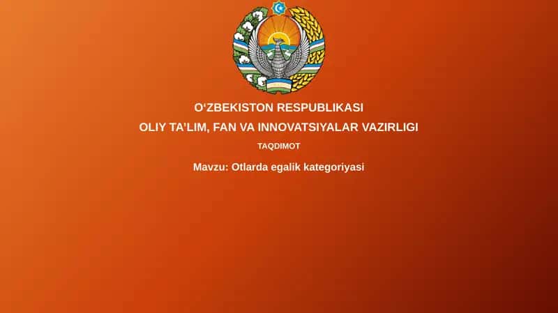 O'tloqlarda Egalik Kategoriyasi