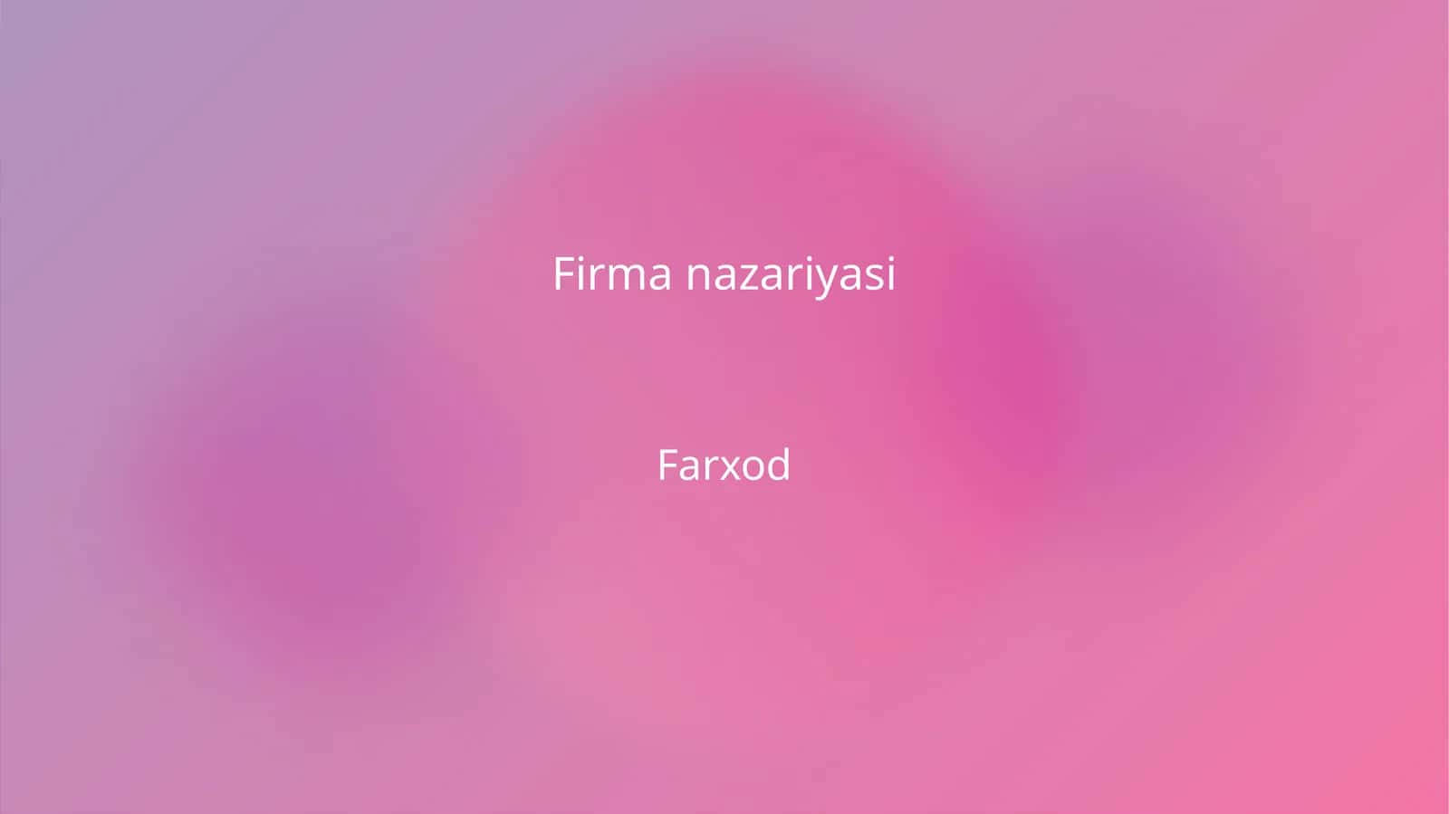 Firma nazariyasi