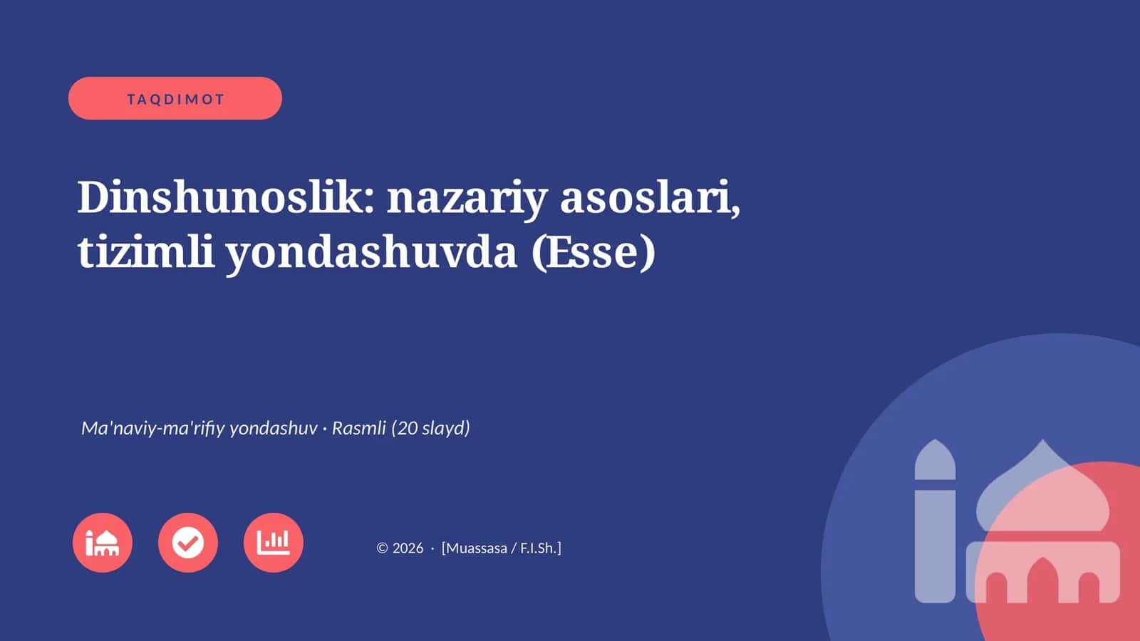 Dinshunoslik: nazariy asoslari, tizimli yondashuvda (Esse)