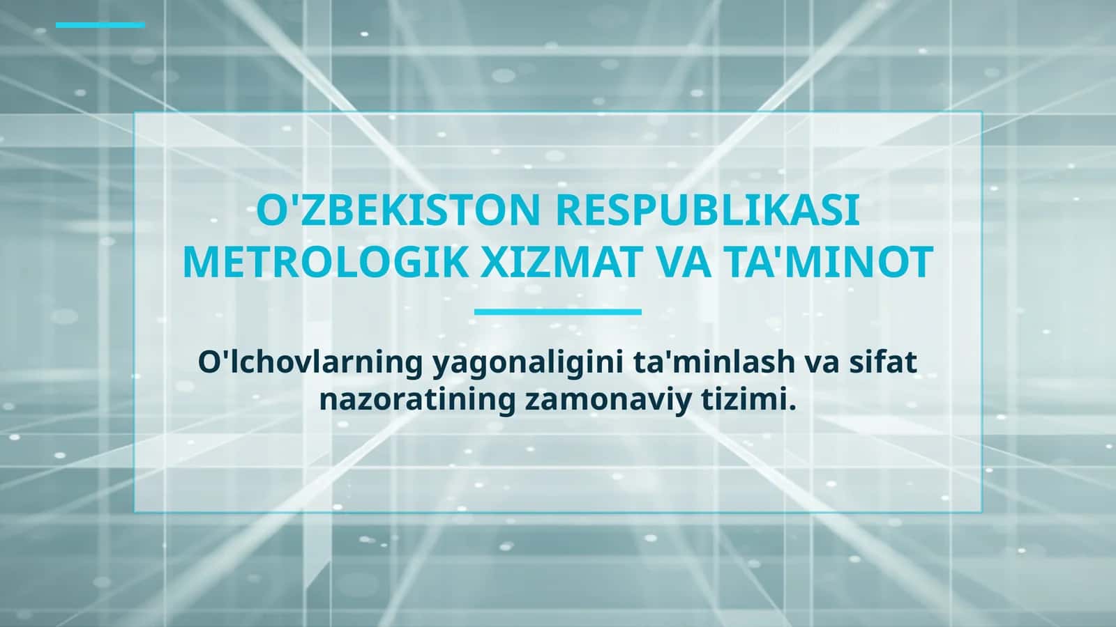 O'ZBEKISTON RESPUBLIKASI METROLOGIK XIZMAT VA TA'MINOT