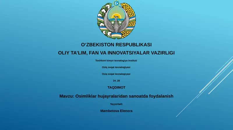 O'simliklar hujayralaridan sanoatda foydalanish
