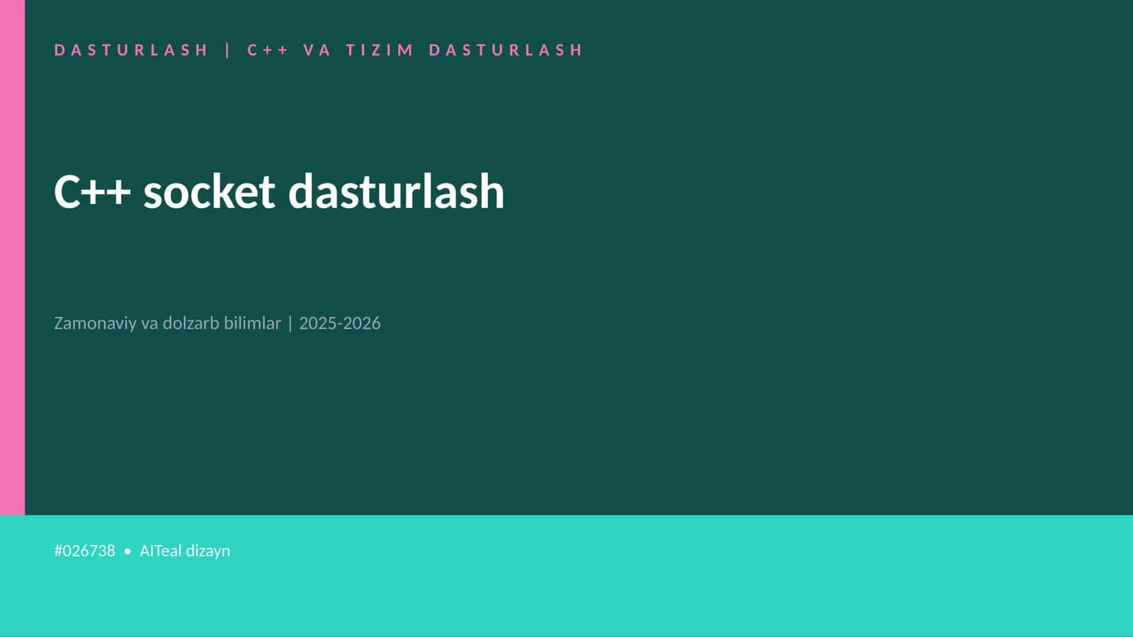 C++ VA TIZIM DASTURLASH