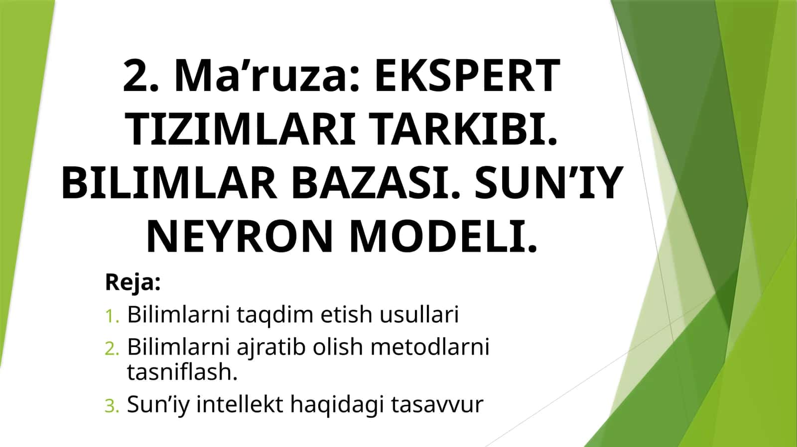 EKSPERT TIZIMLARI TARKIBI