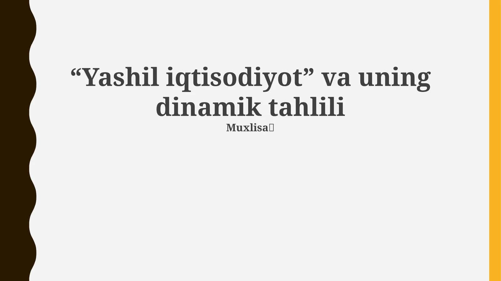 Yashil iqtisodiyot