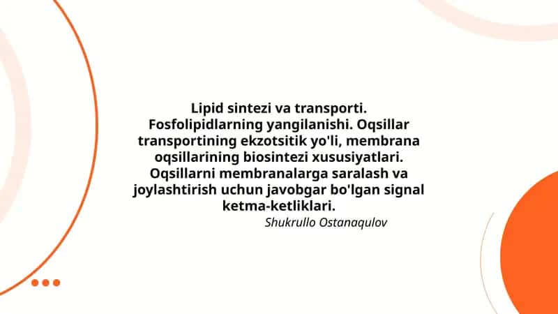 Lipid sintezi va transporti