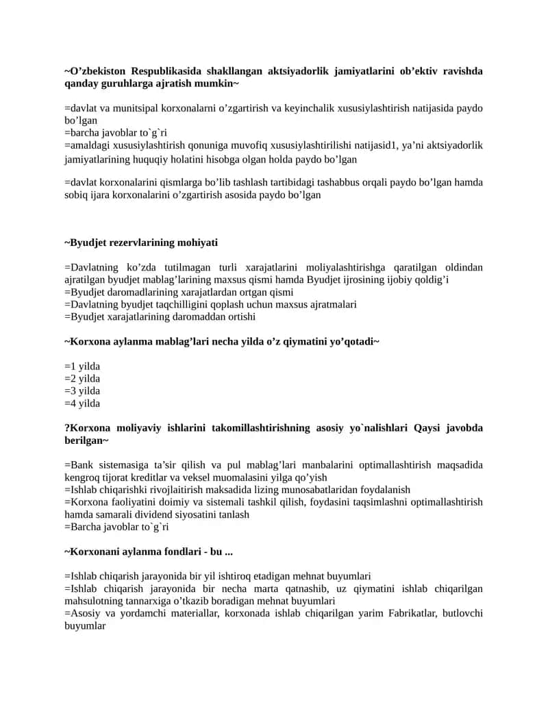Korxona aylanma mablag’lari necha yilda o’z qiymatini yo’qotadi