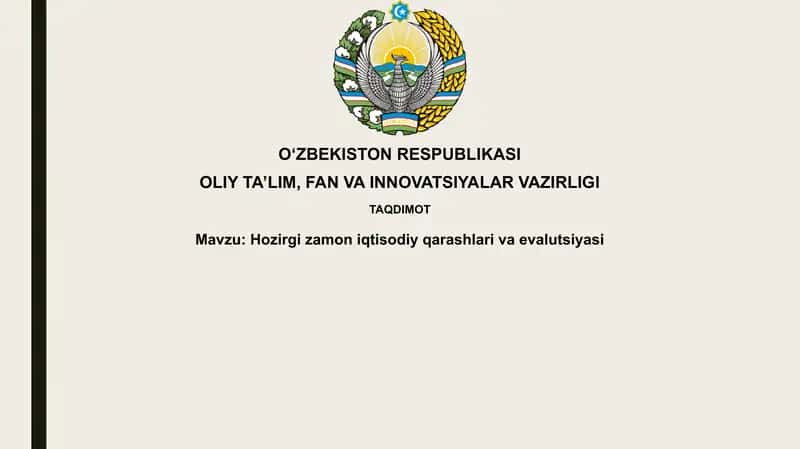 Evolyutsion Iqtisodiyotning Asosiy Tamoyillari va Modellari