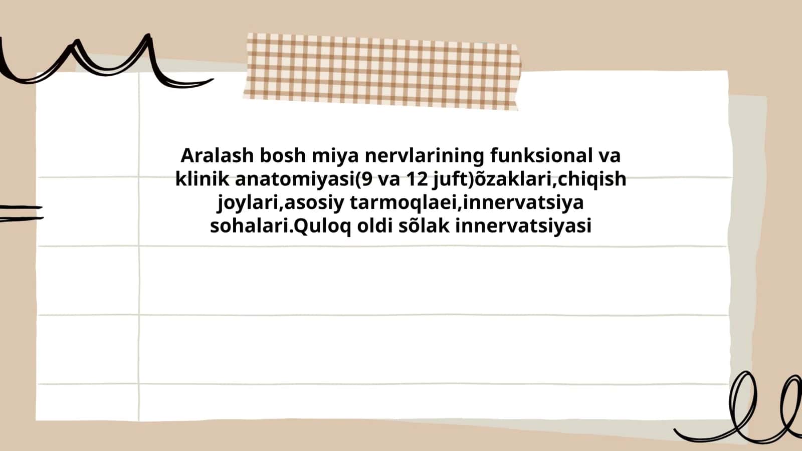 Aralash bosh miya nervlarining funksional va klinik anatomiyasi(9 va 12 juft)