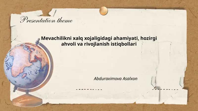 Mevachilikning milliy iqtisodiyotdagi ulushi va yalpi ichki mahsulotga ta'siri