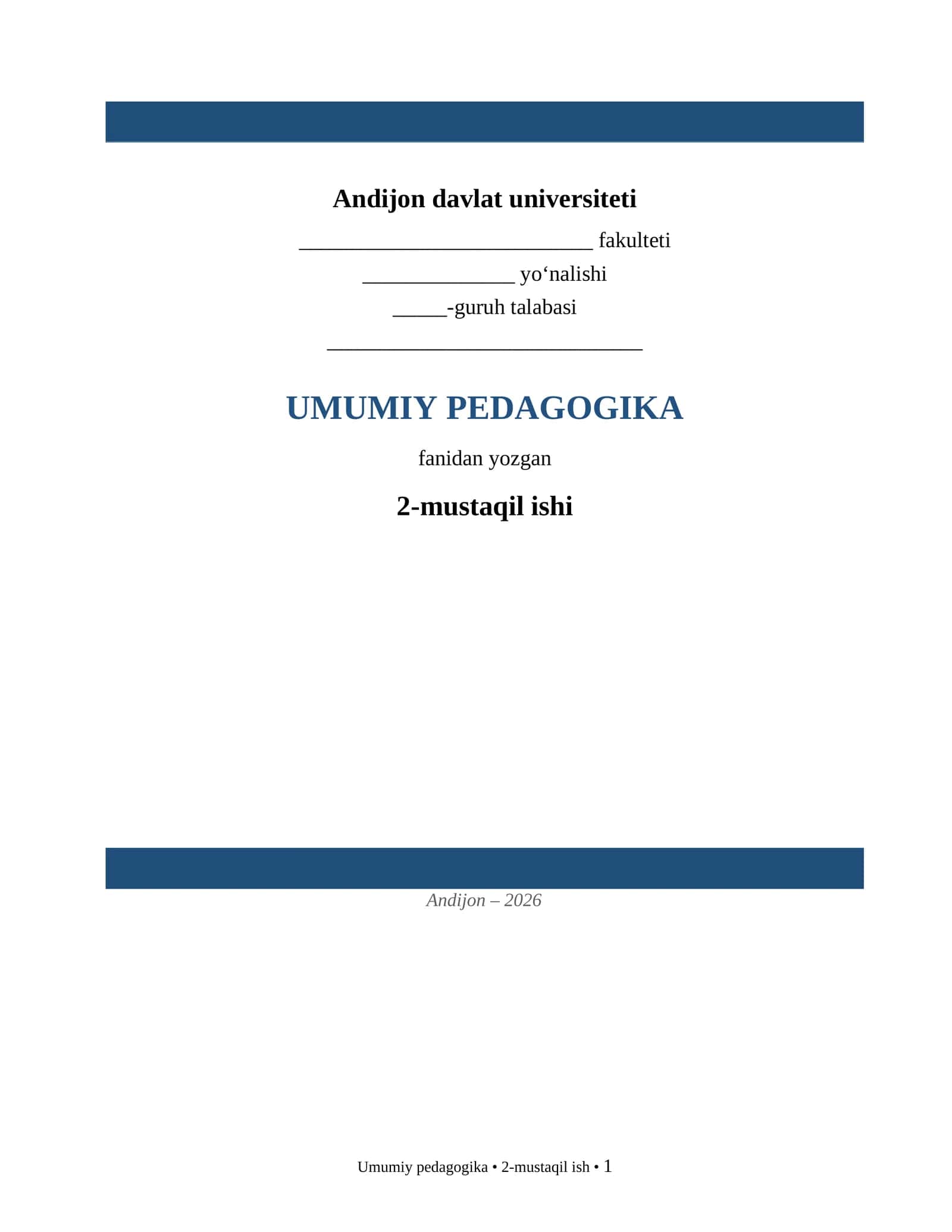 UMUMIY PEDAGOGIKA