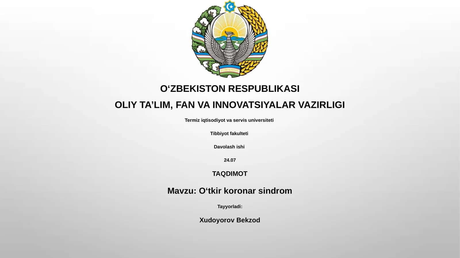 Oʻtkir koronar sindrom