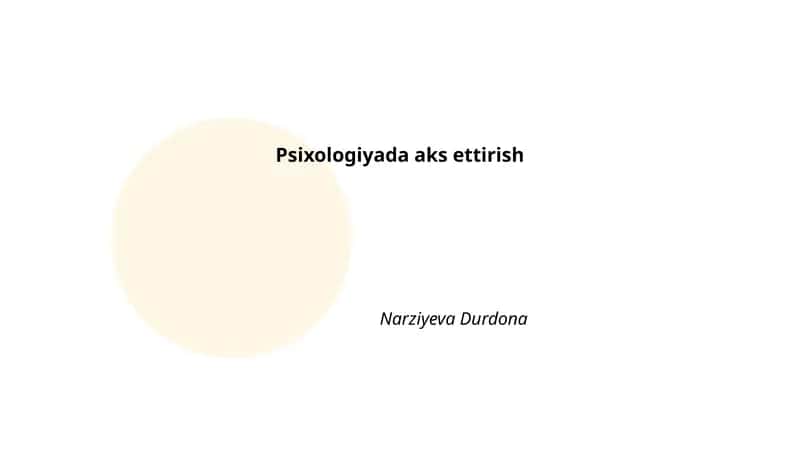 Psixologiyada aks ettirish