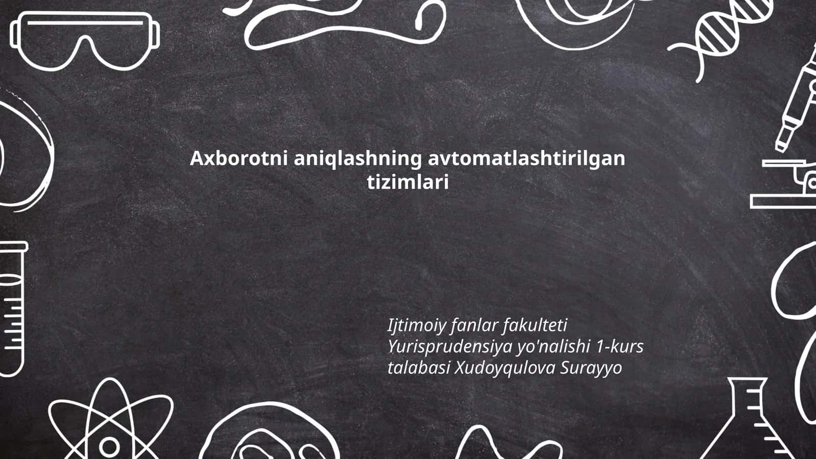 Axborotni aniqlashning avtomatlashtirilgan tizimlari
