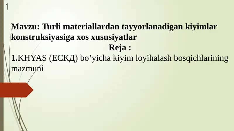Turli materiallardan tayyorlanadigan kiyimlar konstruksiyasiga xos xususiyatlar