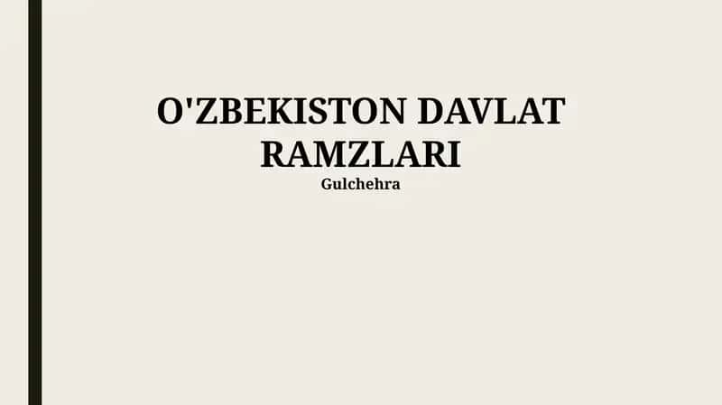 O'ZBEKISTON DAVLAT RAMZLARI