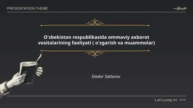 O'zbekiston respublikasida ommaviy axborot vositalarining faoliyati ( o'zgarish va muammolar)