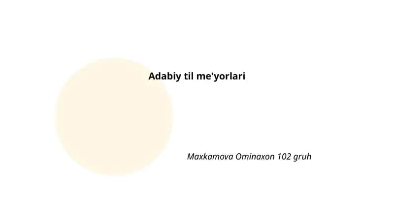 Adabiy til me'yorlari