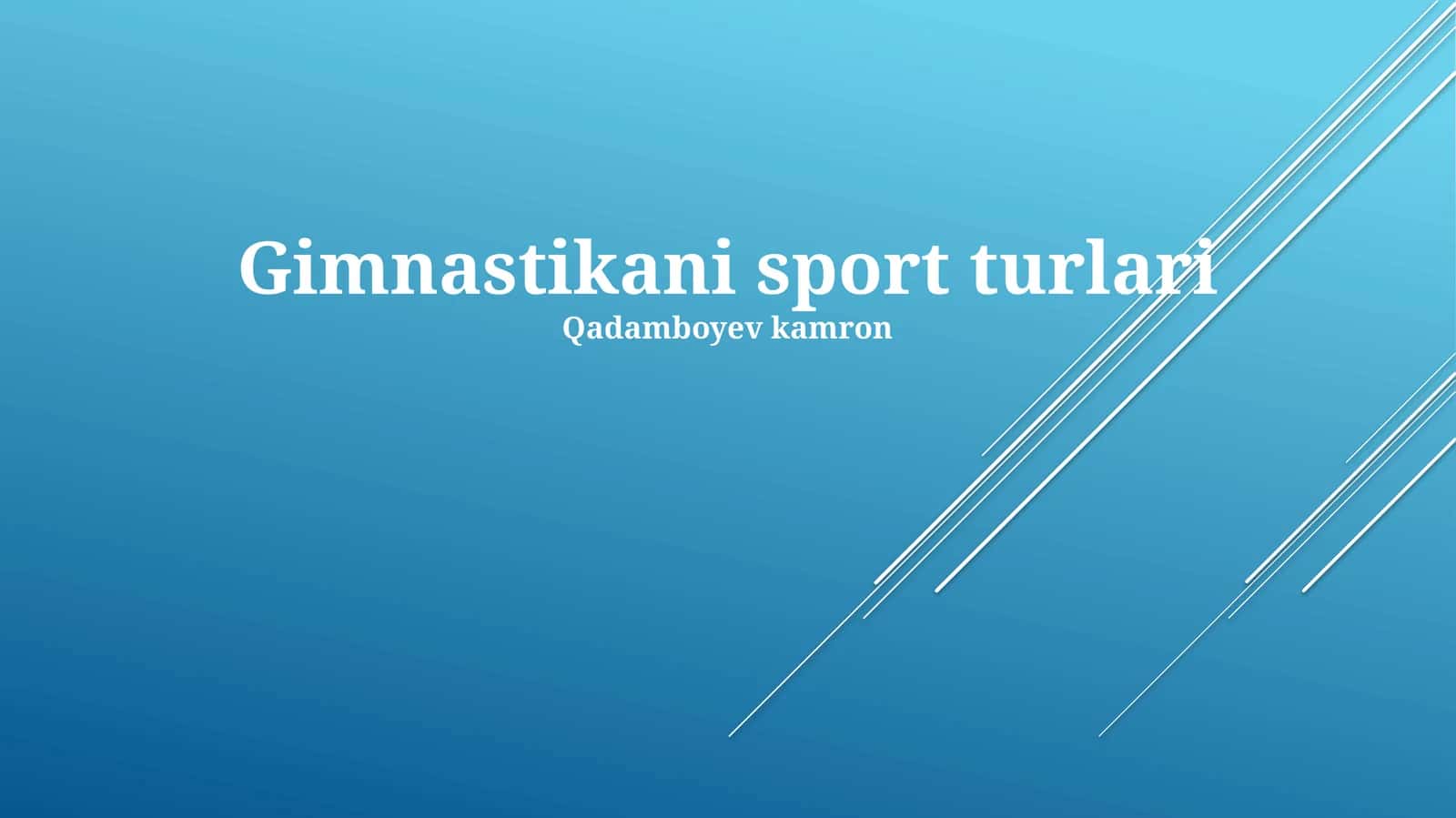 Gimnastikani sport turlari