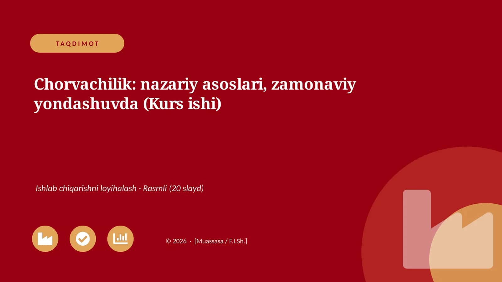 Chorvachilik: nazariy asoslari, zamonaviy yondashuvda (Kurs ishi)
