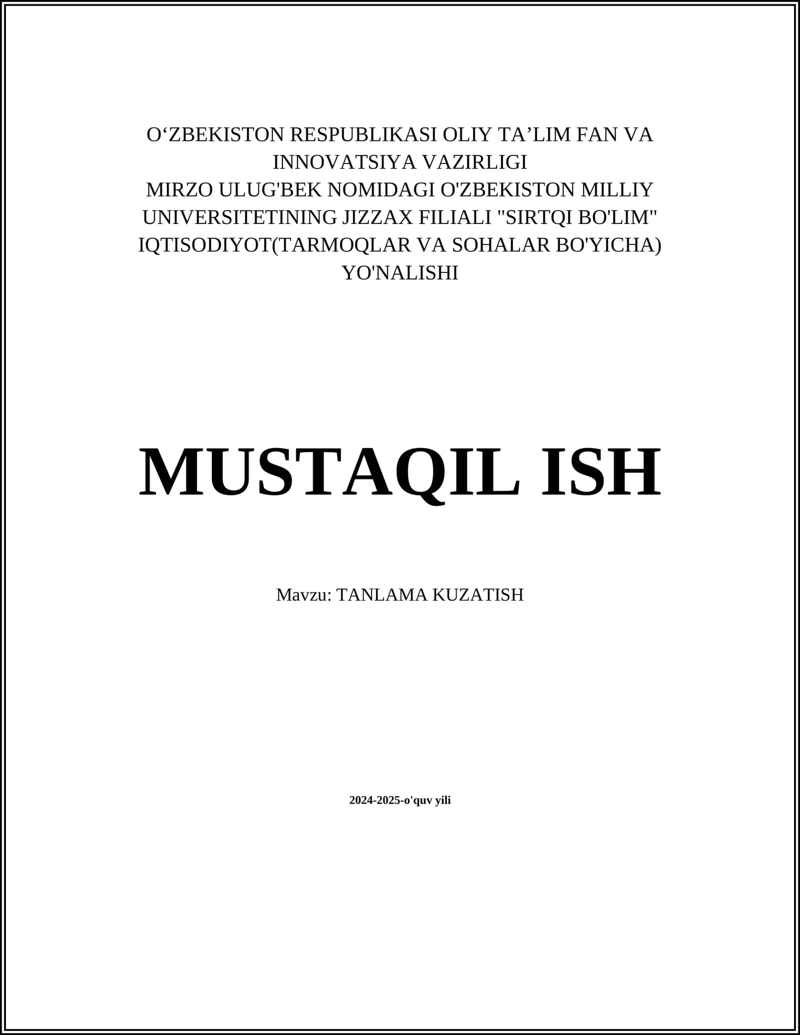 TANLAMA KUZATISH