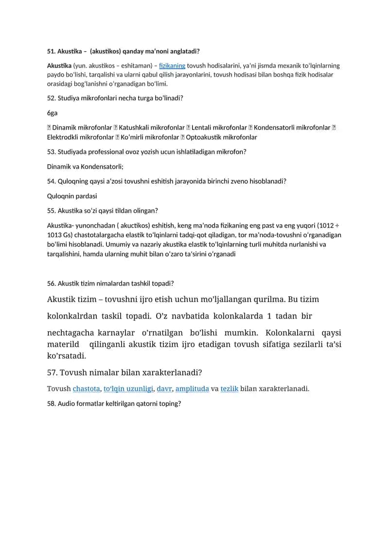 Akustika - (akustikos) qanday ma’noni anglatadi?