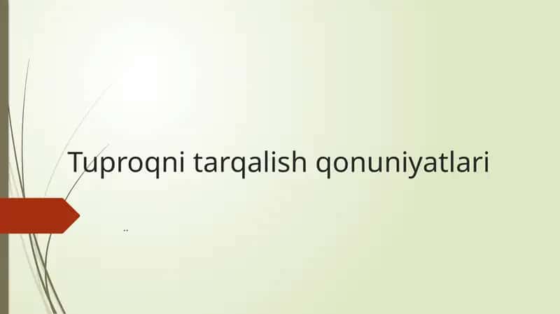 tuproqning tarqalish qonuniyatlar