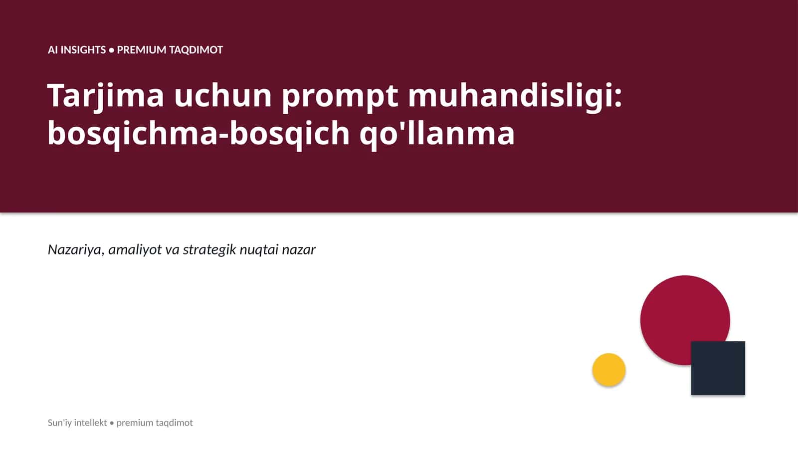 Sun'iy intellekt • premium taqdimot