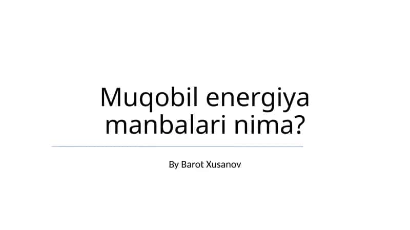 Quyosh energiyasi yechimlari