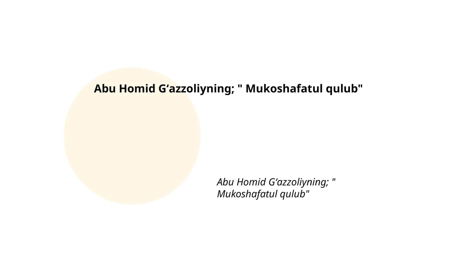 "Mukoshafatul qulub"