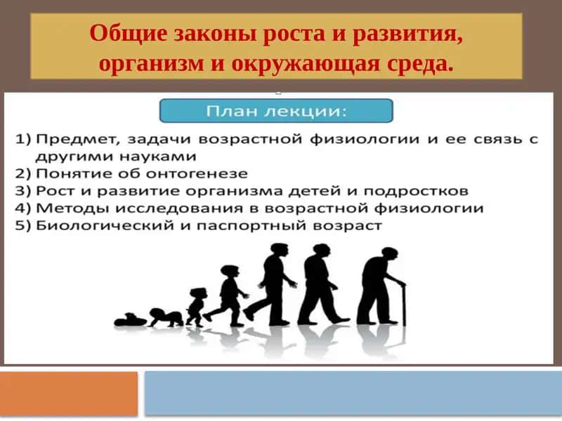 Общие законы роста и развития, организм и окружающая среда