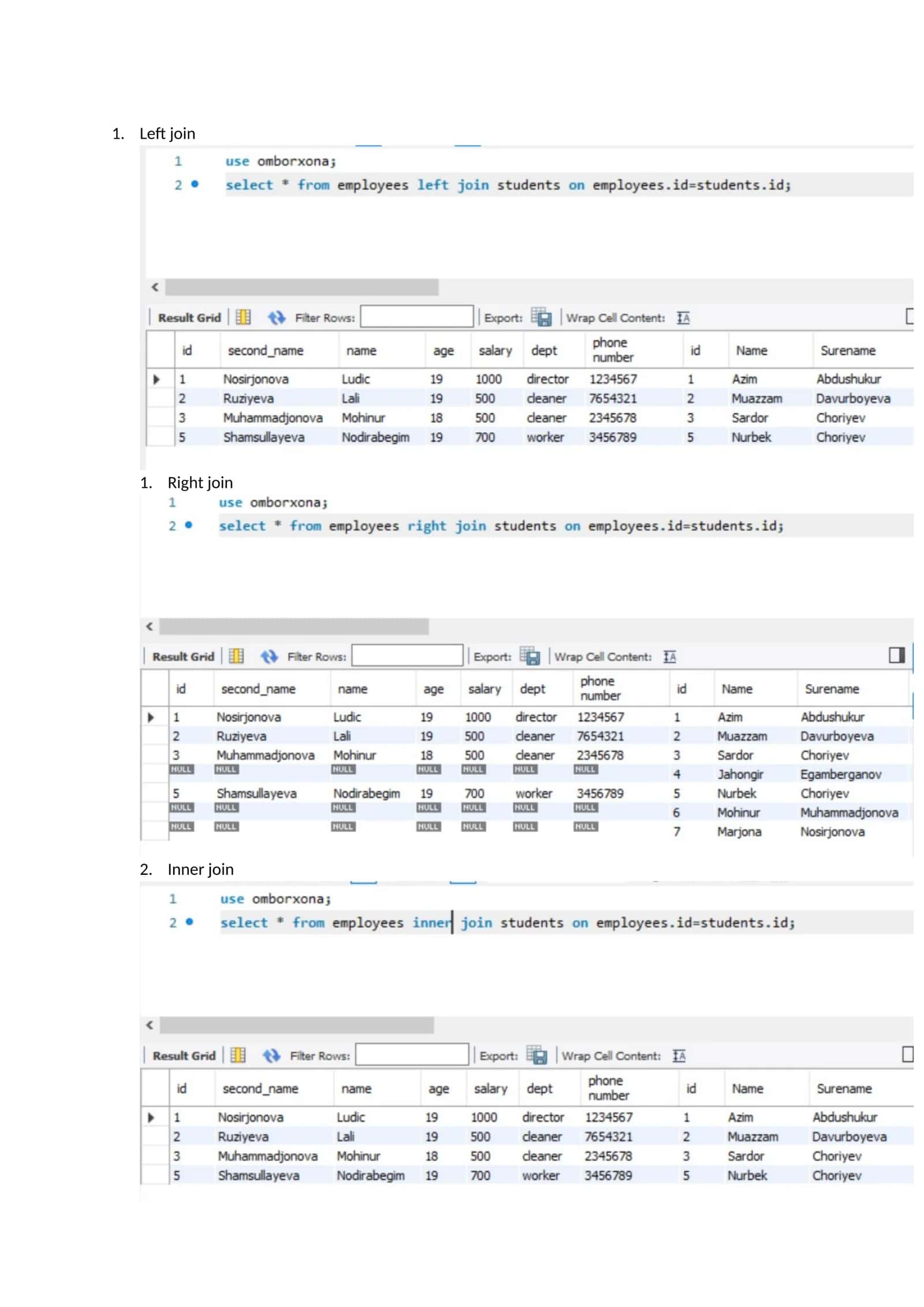 Left join