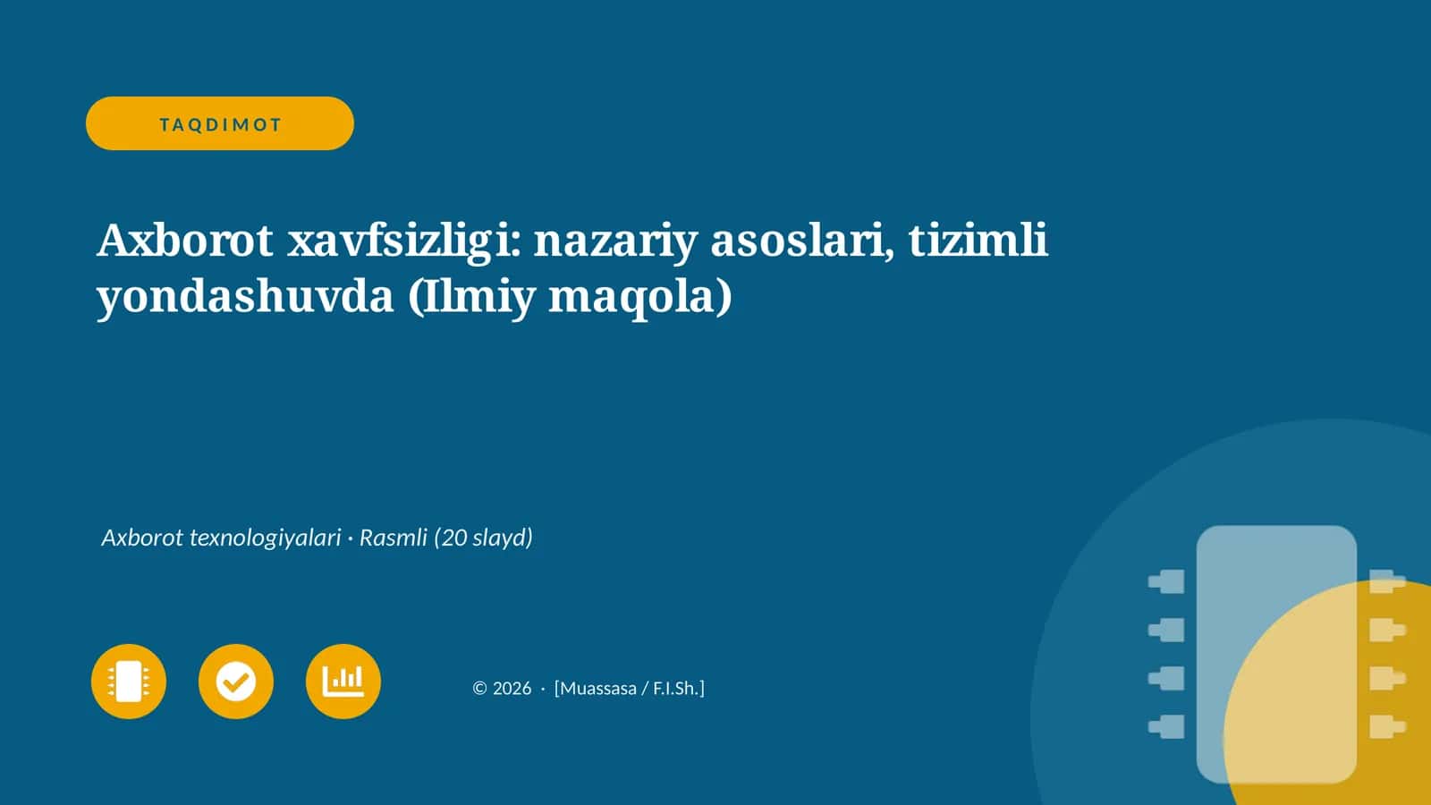 Axborot xavfsizligi: nazariy asoslari, tizimli yondashuvda (Ilmiy maqola)