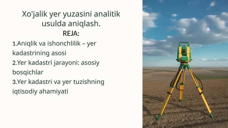 Yer tuzishning iqtisodiy ahamiyati