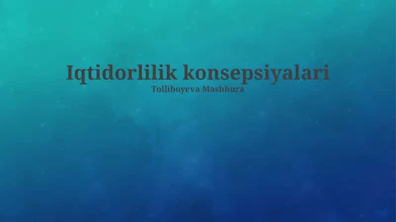 Iqtidorlilik konsepsiyalari