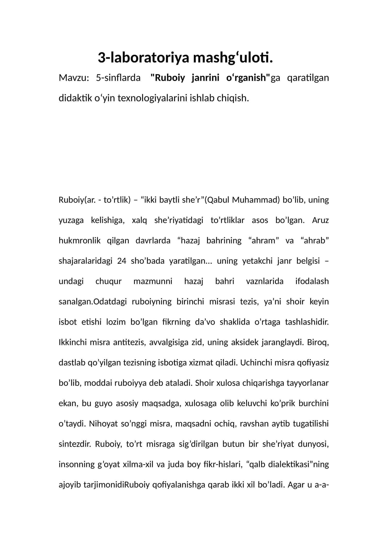 3-laboratoriya mashgʻuloti