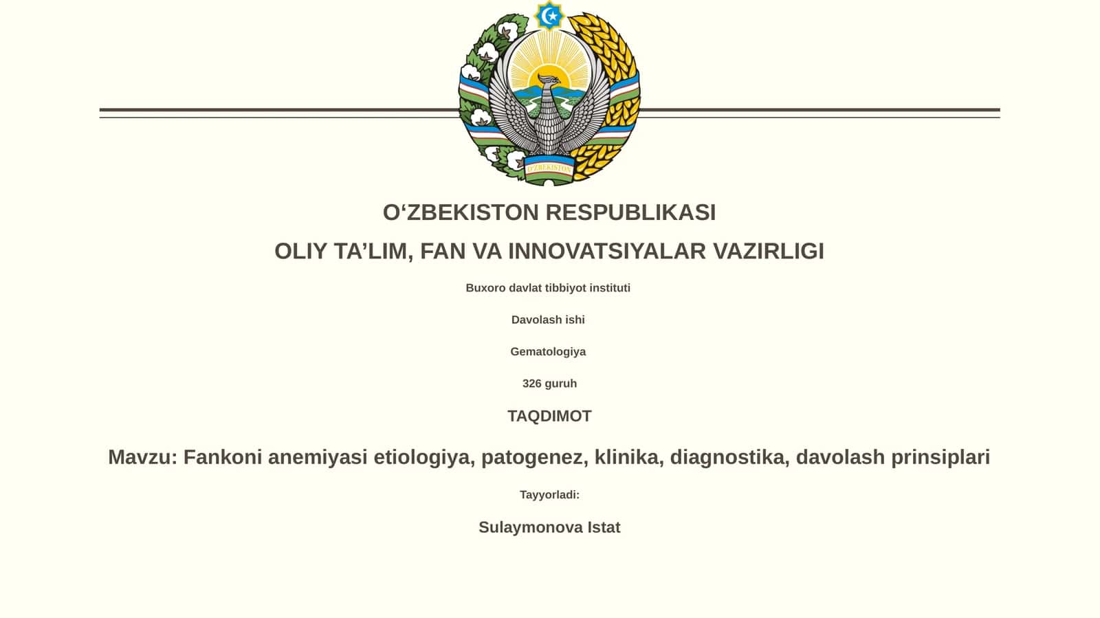 Fankoni anemiyasi davolash