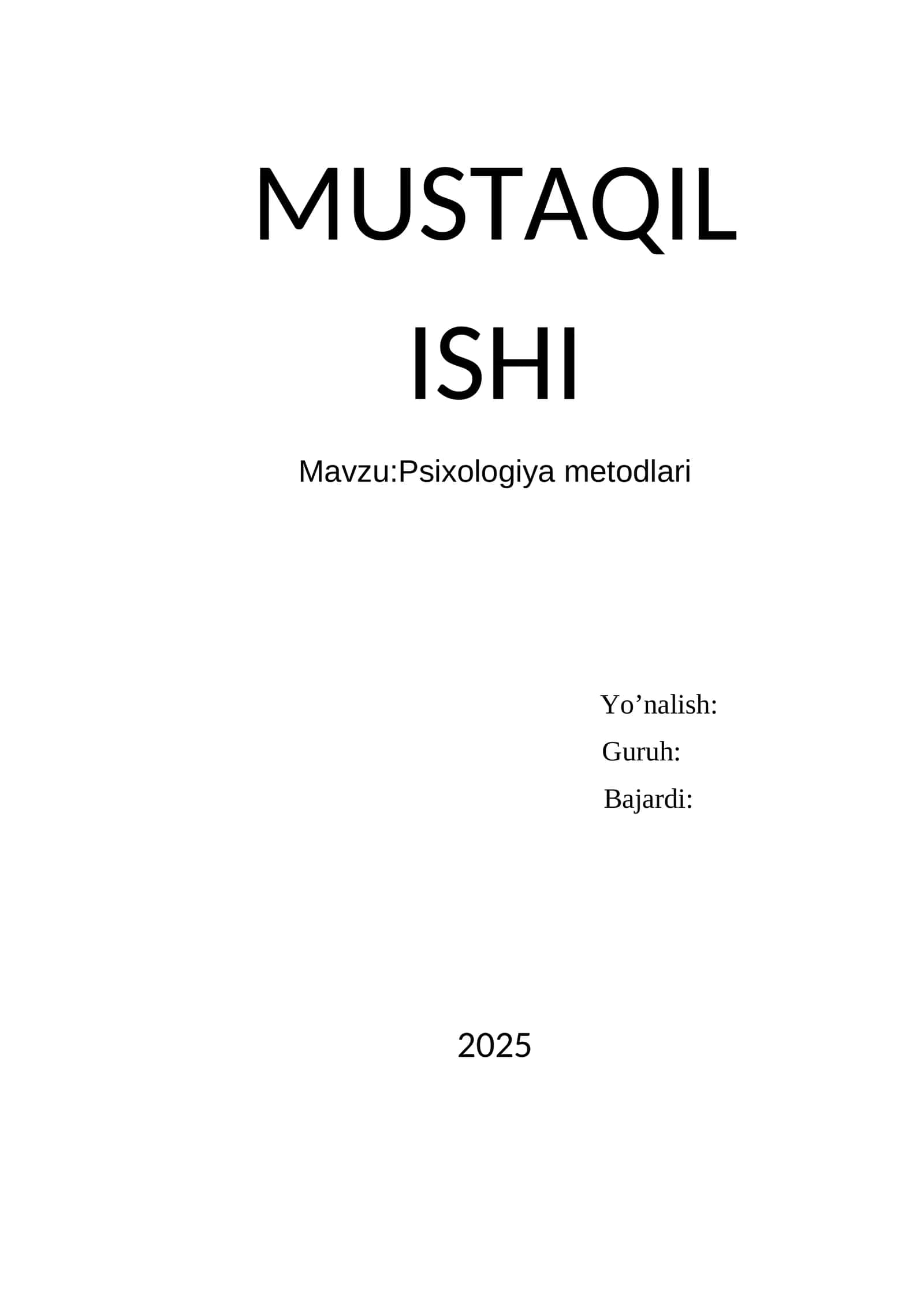 Psixologiya metodlari