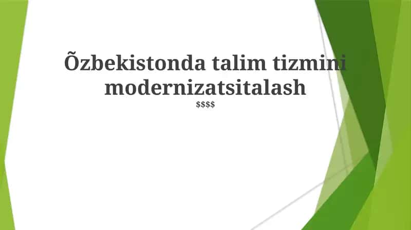 Talim Tizimi Modernizatsiyalash