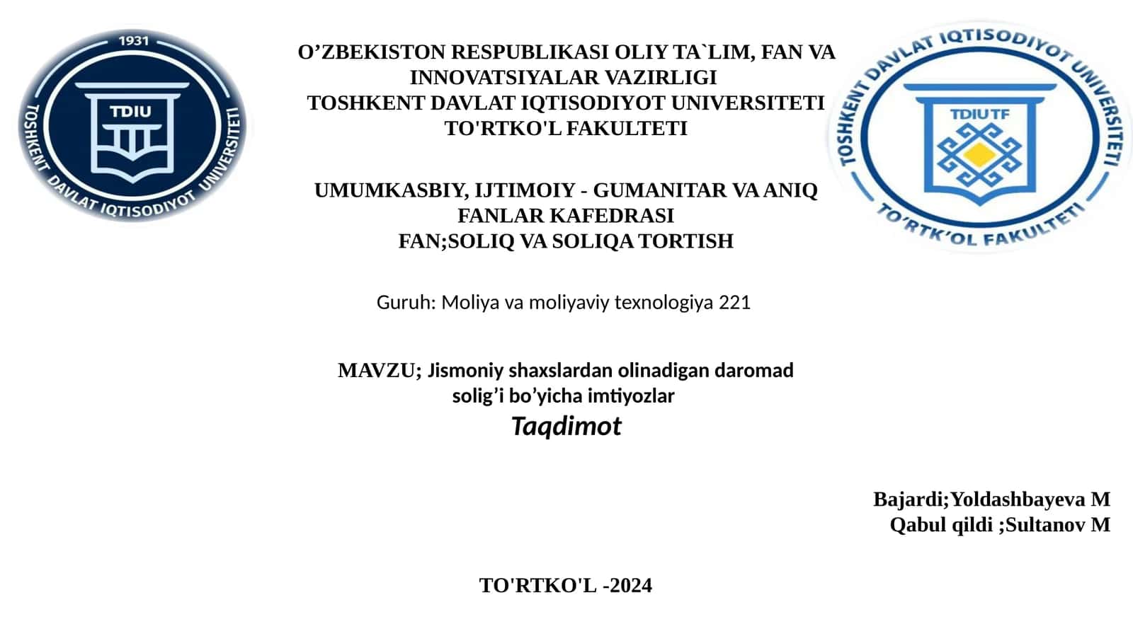 Jismoniy shaxslardan olinadigan daromad solig'i haqida umumiyma'lumot
