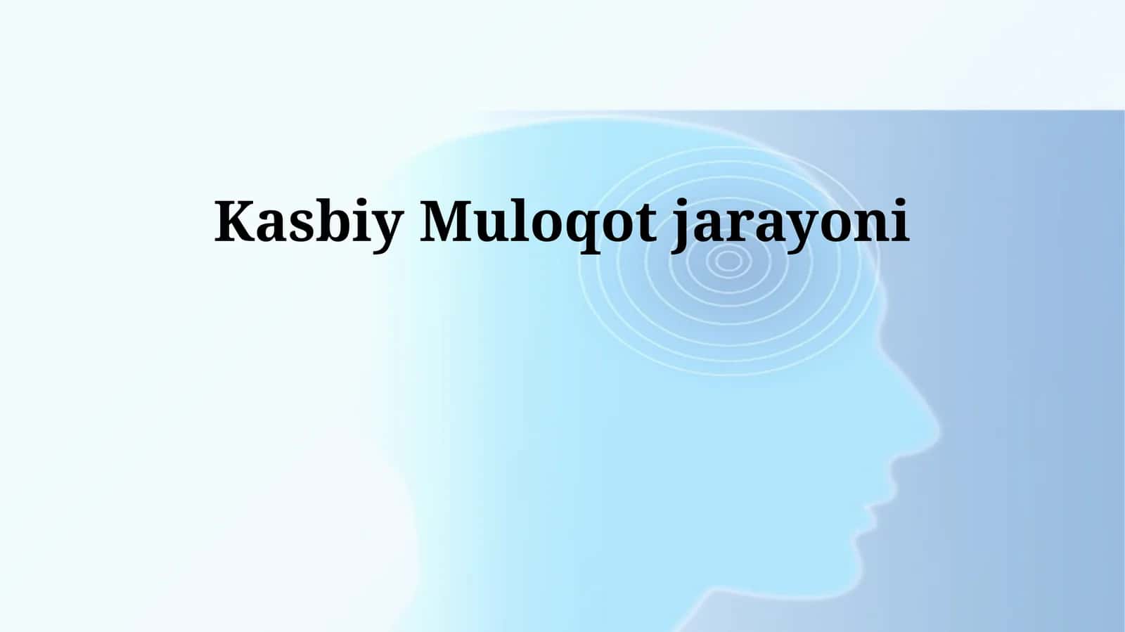 Kasbiy Muloqot jarayoni