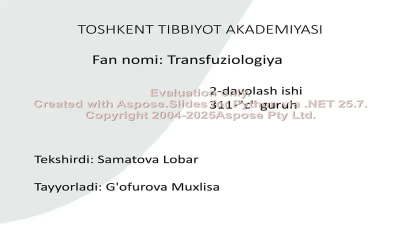 Donorlik va Salomatlik