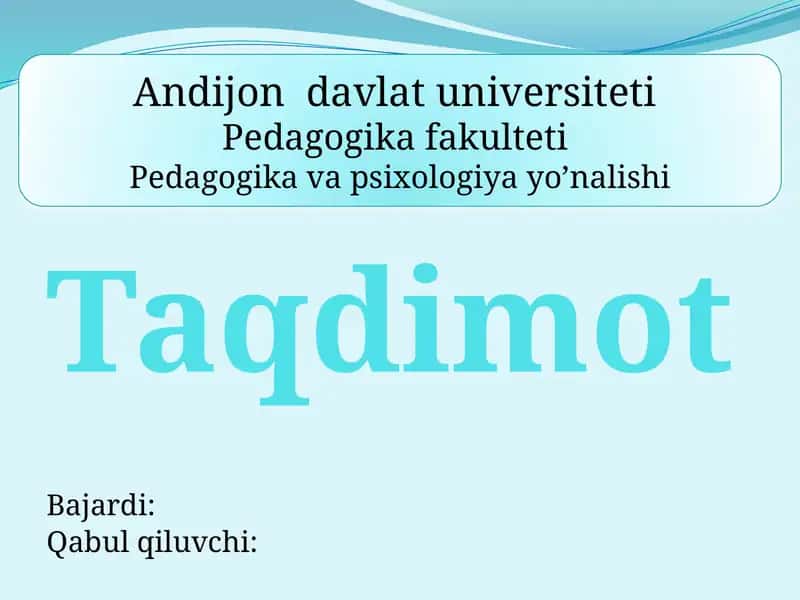 O'zbek xalq pedagogikasi va Islom ta'limoti dasturi