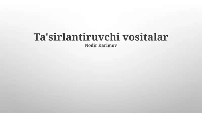 Stimulyatorlar: Ta'rif va Tasnif