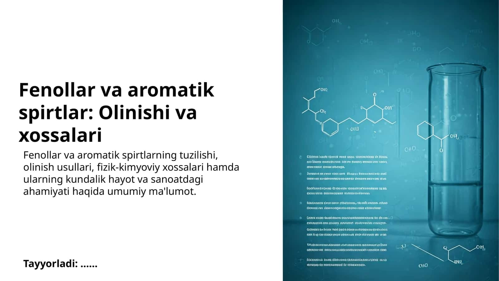 Fenollar va aromatik spirtlar: Olinishi va xossalari